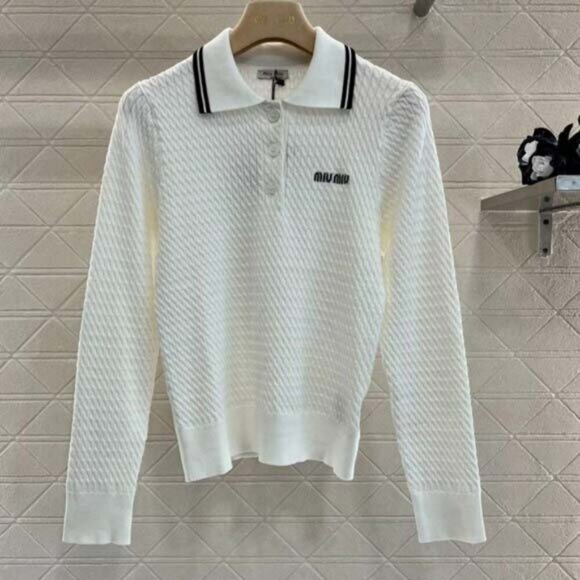 Miu Miu Sweaters - Miu Miu Women's Knit Long Sleeve Top